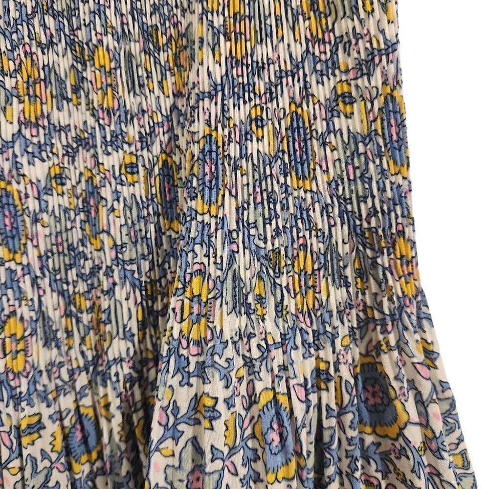 Boden Plisse Mini Skirt Blue Floral Size 8 - Picture 6 of 9